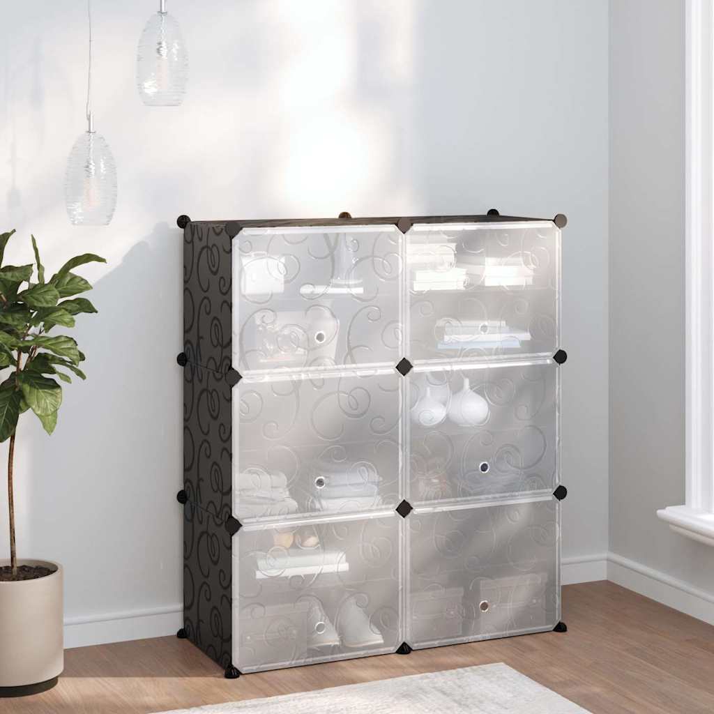 vidaXL Shoe Rack | Black | PP (Polypropylene), steel | Medium | Modular 1