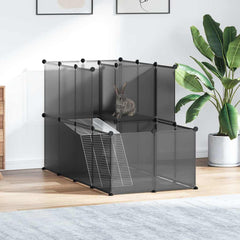 vidaXL Animal Cage | Black | Polypropylene (PP), Steel | Medium | Foldable 1