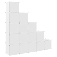 vidaXL Storage Cabinet | White | PP plastic, Steel | 15 cubes | Modular 5
