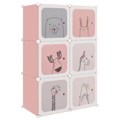 vidaXL Storage Cabinet | Pink | Polypropylene | 6 Cubes | Modular 2