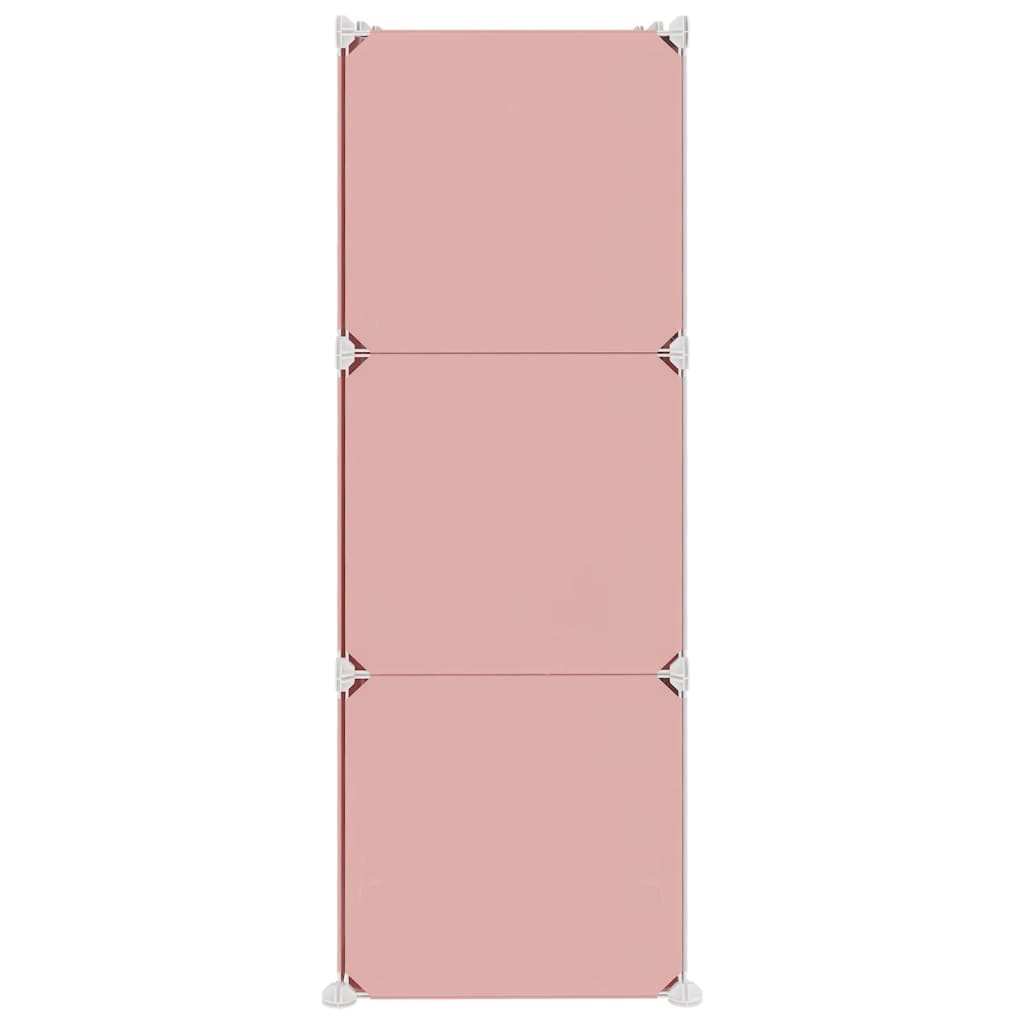 vidaXL Storage Cabinet | Pink | Polypropylene | 6 Cubes | Modular 4