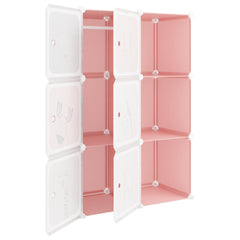 vidaXL Storage Cabinet | Pink | Polypropylene | 6 Cubes | Modular 6