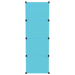 vidaXL Storage Cabinet | Blue | PP (Polypropylene), Steel | Medium |  Modular 4