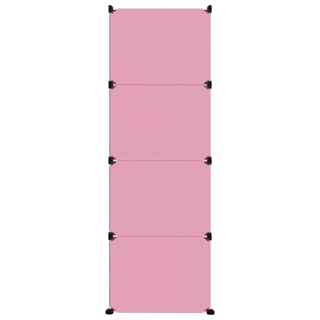 vidaXL Storage Cabinet | Pink | PP (Polypropylene), Steel | Modular 4