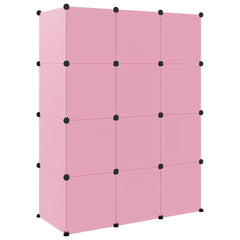 vidaXL Storage Cabinet | Pink | PP (Polypropylene), Steel | Modular 5