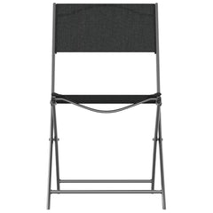 vidaXL Folding Chairs 2 pcs Black Steel and Textilene 4