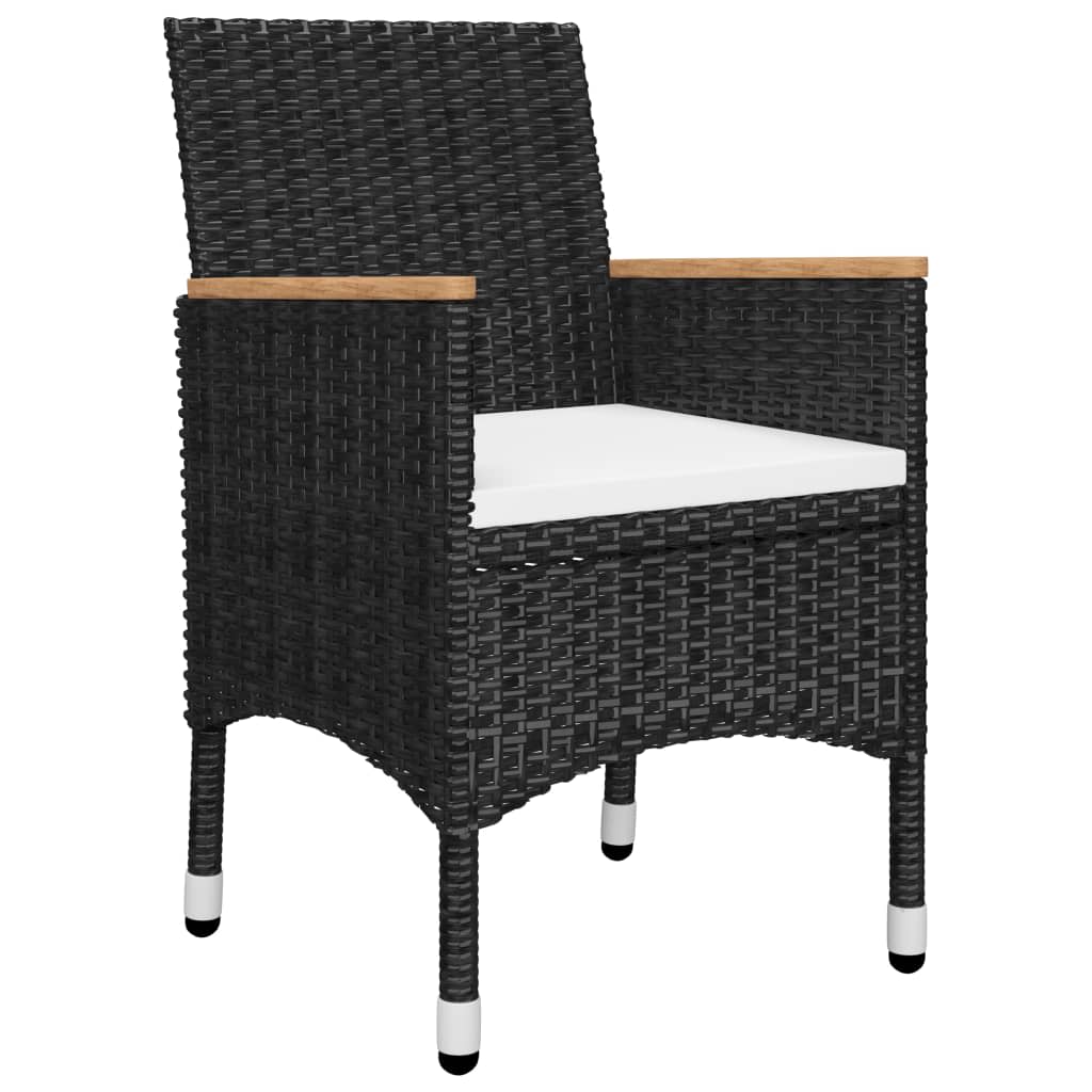 vidaXL 5 Piece Garden Dining Set with Cushions Black 3