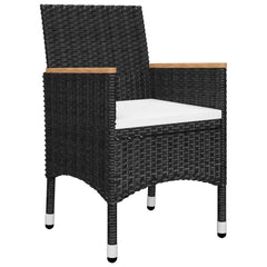 vidaXL 5 Piece Garden Dining Set with Cushions Black 3