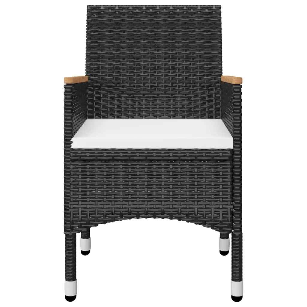 vidaXL 5 Piece Garden Dining Set with Cushions Black 4