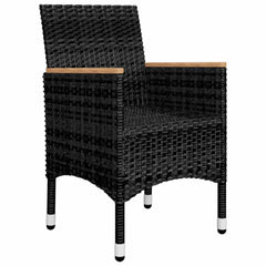 vidaXL 5 Piece Garden Dining Set with Cushions Black 5