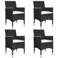 vidaXL 5 Piece Garden Dining Set with Cushions Black 2