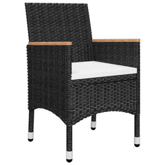 vidaXL 5 Piece Garden Dining Set with Cushions Black 3