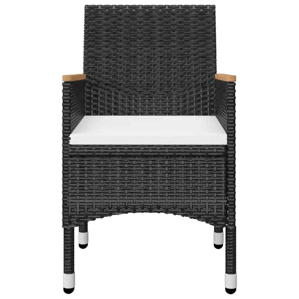 vidaXL 5 Piece Garden Dining Set with Cushions Black 4