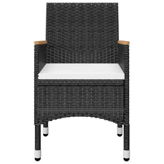 vidaXL 5 Piece Garden Dining Set with Cushions Black 4