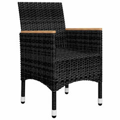 vidaXL 5 Piece Garden Dining Set with Cushions Black 5