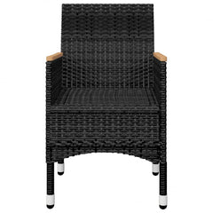 vidaXL 5 Piece Garden Dining Set with Cushions Black 6