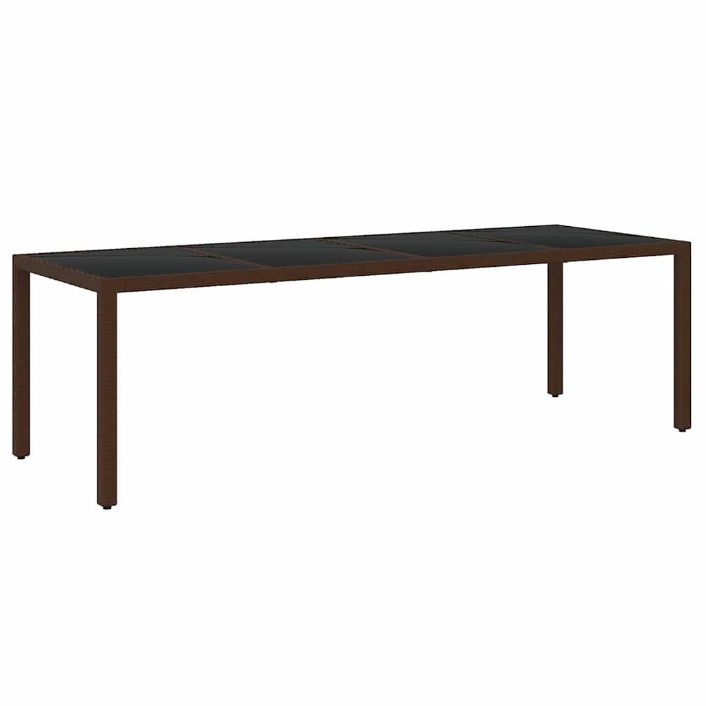 11 Piece Garden Dining Set Poly Rattan Brown 250 cm table length