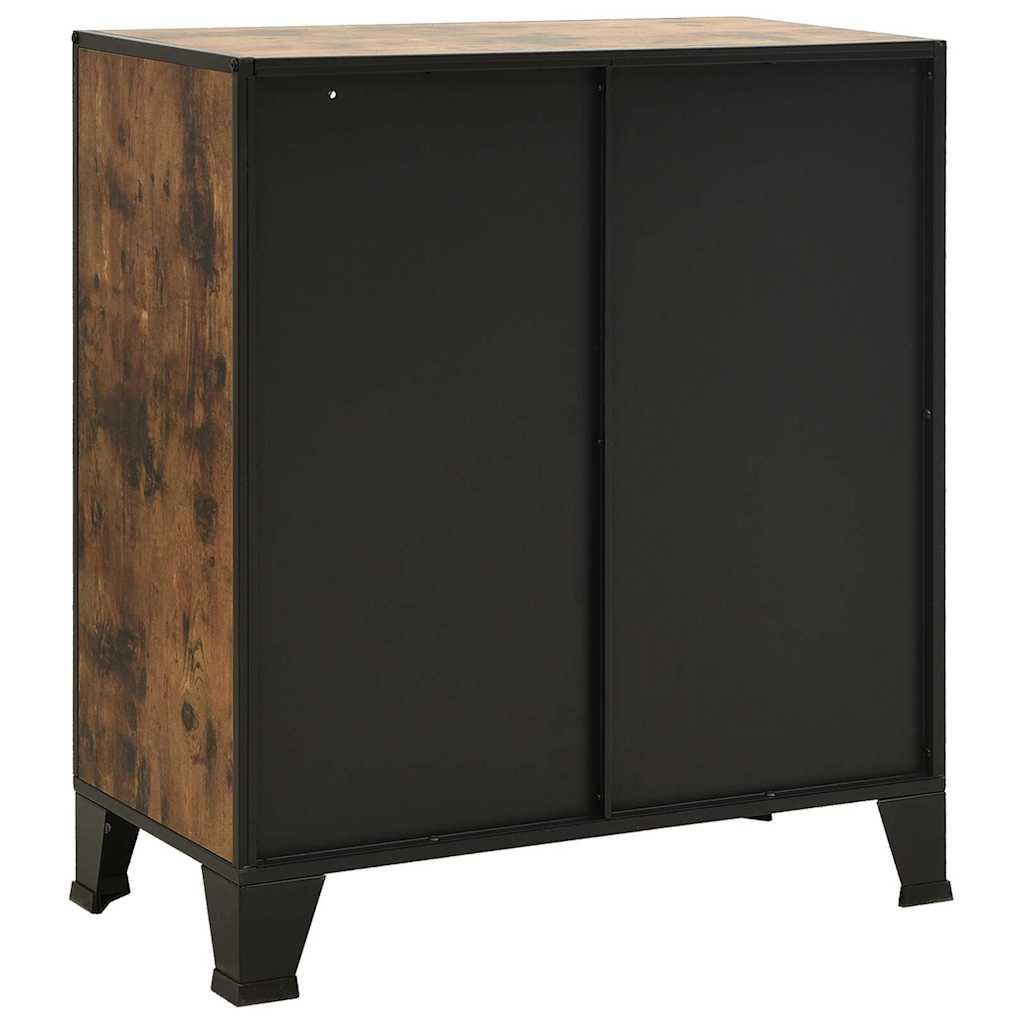 vidaXL Storage Cabinet | Set of 2 | Rustic brown | Metal and MDF | Medium 6