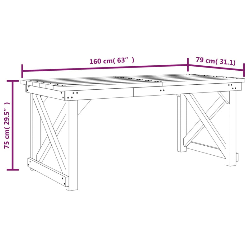 5 Piece Garden Dining Set Impregnated Solid Wood Pine