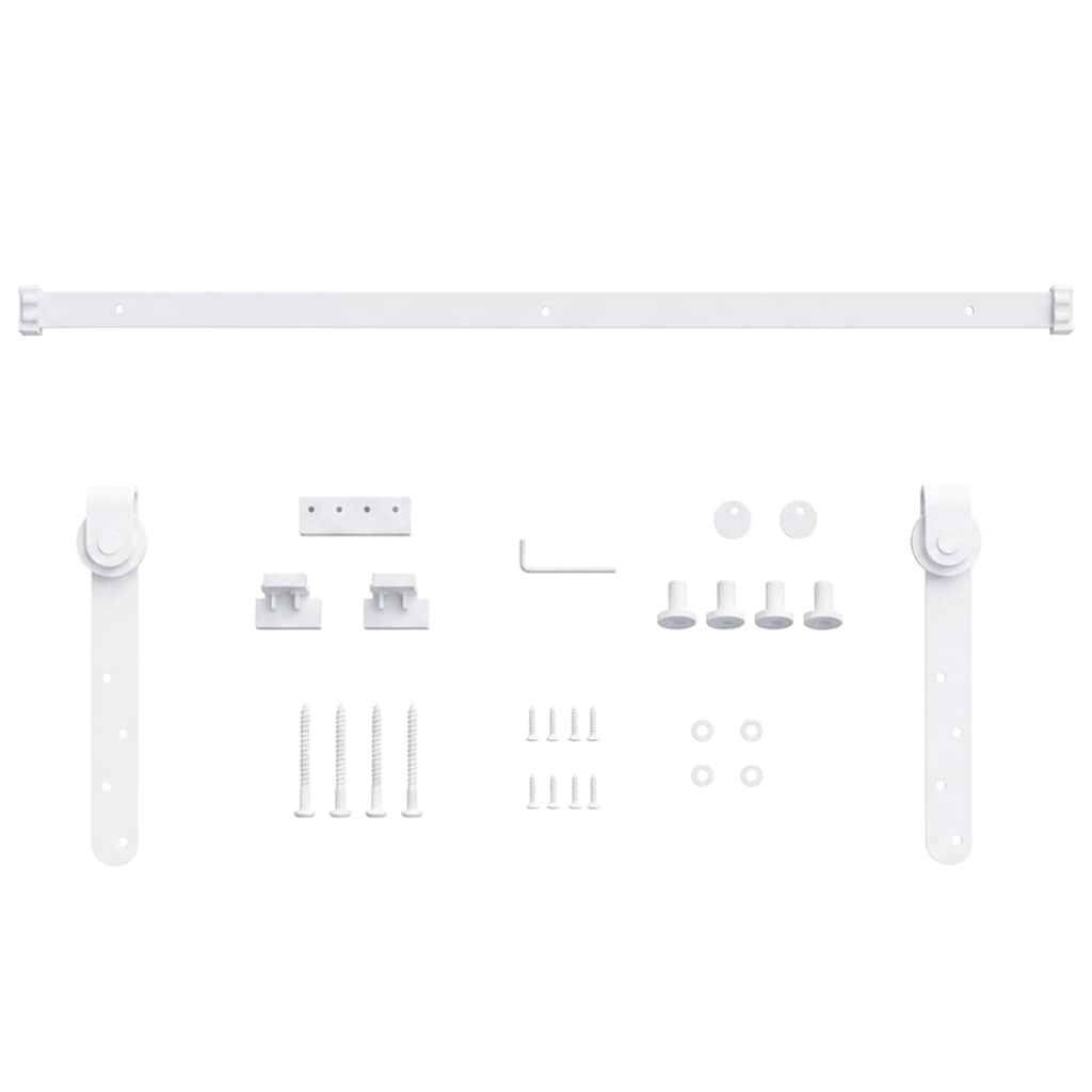vidaXL Mini Sliding Cabinet Door Kit Carbon Steel White 122 cm 4