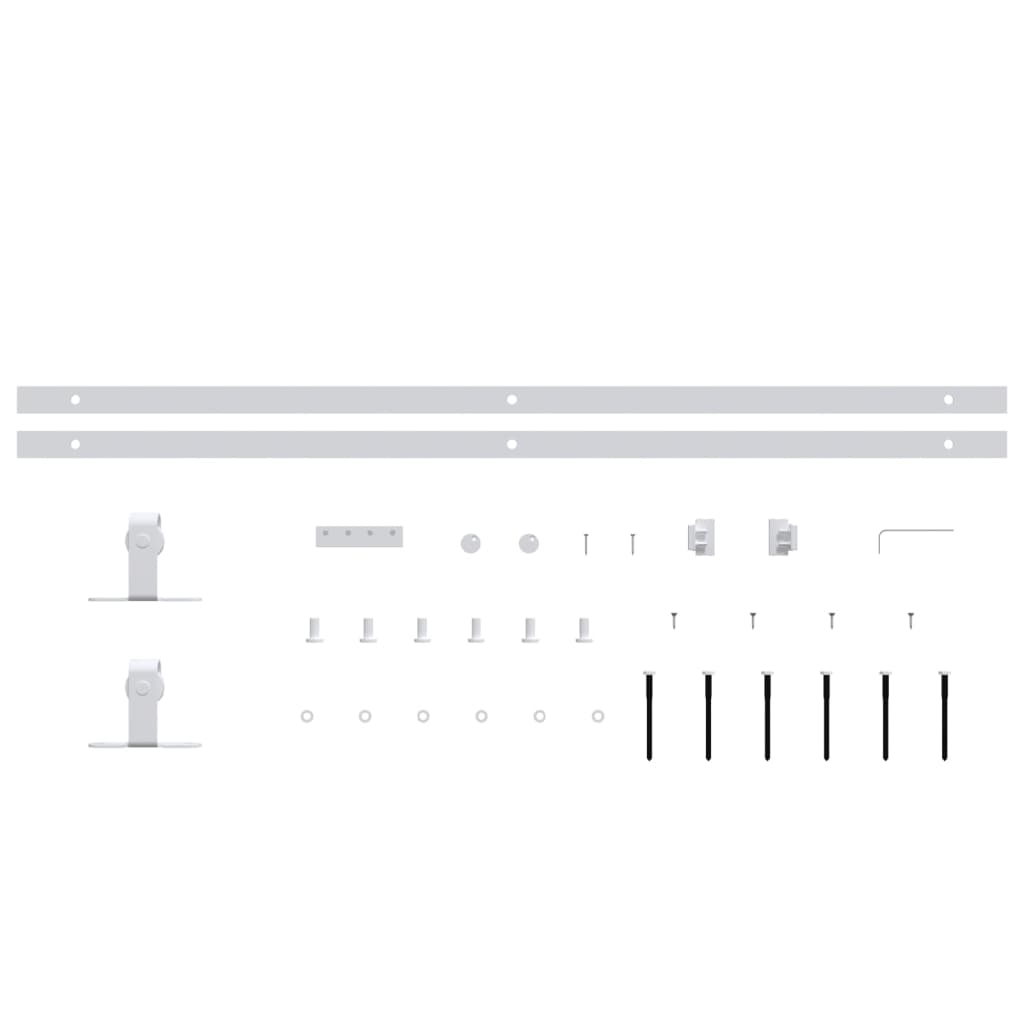 vidaXL Mini Sliding Cabinet Door Kit Carbon Steel White 183 cm 4