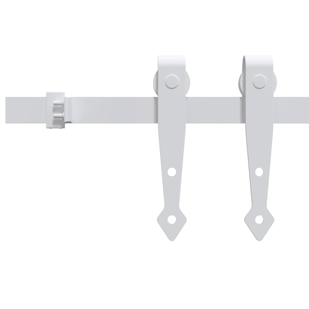 vidaXL Mini Sliding Cabinet Door Kit Carbon Steel White 200 cm 3