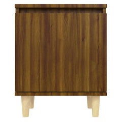 vidaXL Bed Cabinets with Solid Wood Legs 2 pcs Brown Oak 40x30x50 cm 5