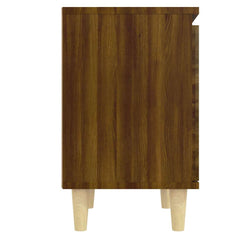 vidaXL Bed Cabinets with Solid Wood Legs 2 pcs Brown Oak 40x30x50 cm 6