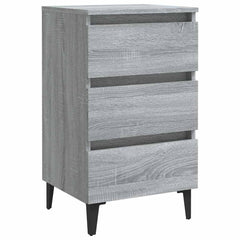 813142 vidaXL Bed Cabinet with Metal Legs Grey Sonoma 40x35x69 cm 2