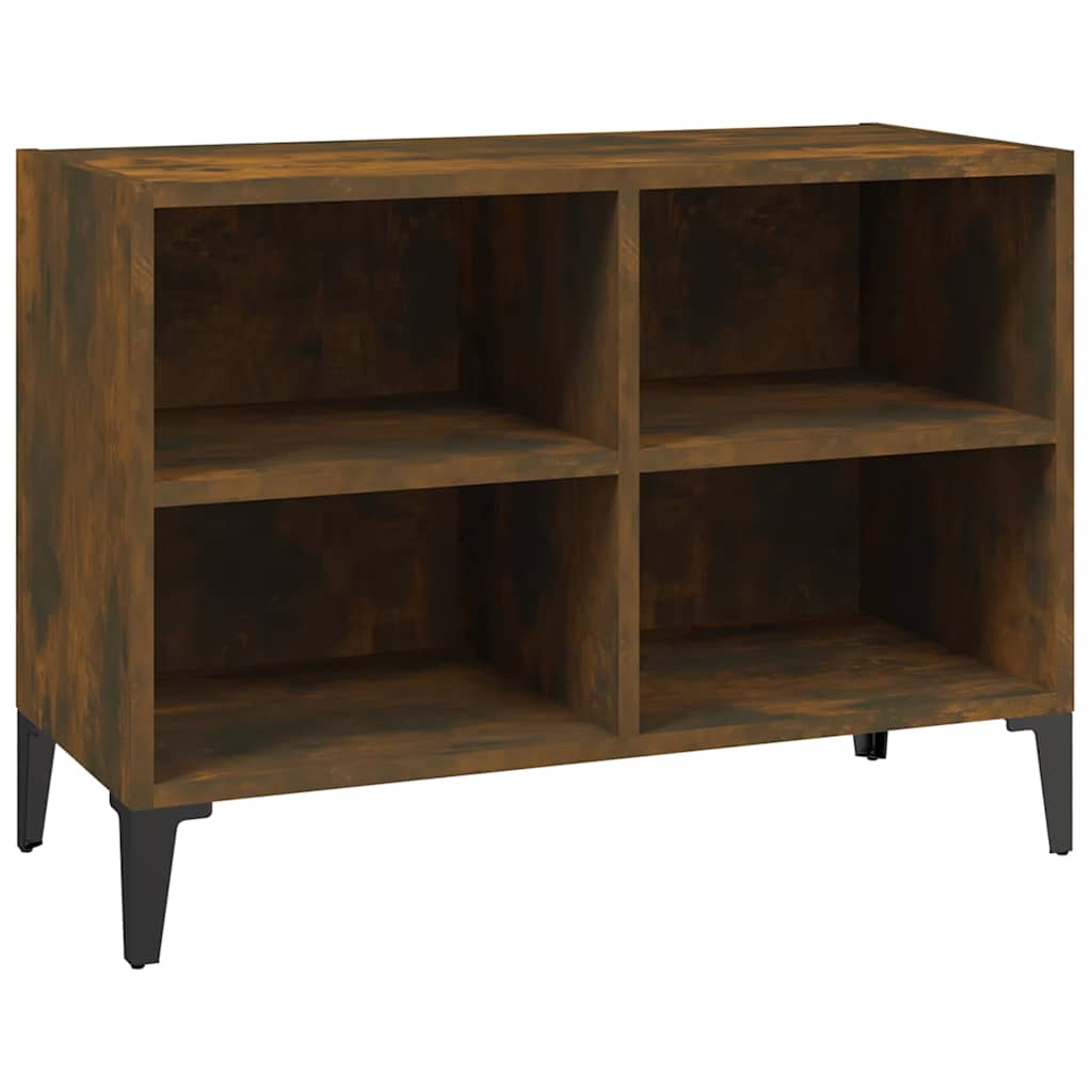 vidaXL TV Cabinet with Metal Legs Smoked Oak 69.5x30x50 cm 2
