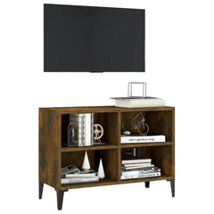 vidaXL TV Cabinet with Metal Legs Smoked Oak 69.5x30x50 cm 3