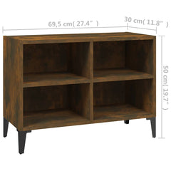 vidaXL TV Cabinet with Metal Legs Smoked Oak 69.5x30x50 cm 6