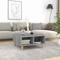 vidaXL Coffee Table | Grey sonoma | Engineered wood, solid eucalyptus wood 1