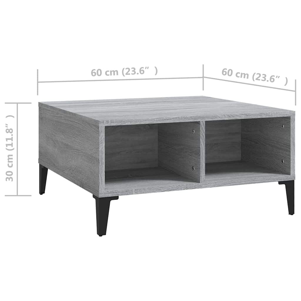 vidaXL Coffee Table | Grey sonoma | Engineered wood, metal | Medium 6