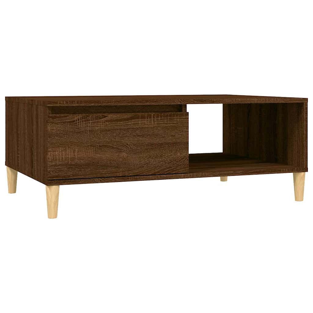 vidaXL Coffee Table | Brown Oak | Engineered wood, Solid eucalyptus wood 2