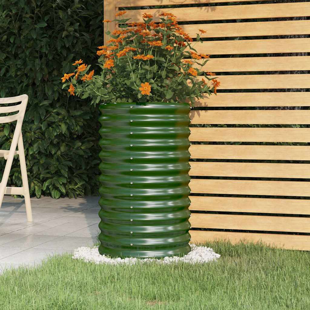 vidaXL Garden Planter | Green | Powder-coated steel | Large | Storage 1