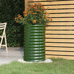 vidaXL Garden Planter | Green | Powder-coated steel | Large | Storage 1