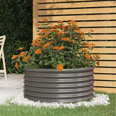 vidaXL Garden Planter | Grey | Powder-coated steel | Large | Garden Planter 1