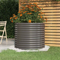 vidaXL Garden Planter | Grey | Powder-coated steel | 80x80x68 cm 1