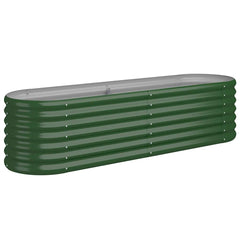 vidaXL Garden Raised Bed Galvanised Steel 152x40x36 cm Green 2