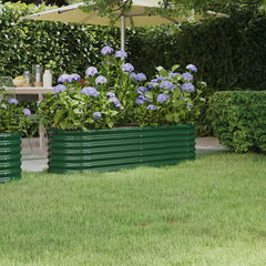 vidaXL Garden Raised Bed Galvanised Steel 152x40x36 cm Green 1