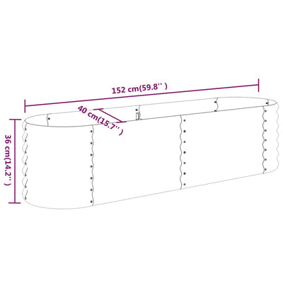 Garden Raised Bed Powder-coated Steel 152x40x36 cm Brown