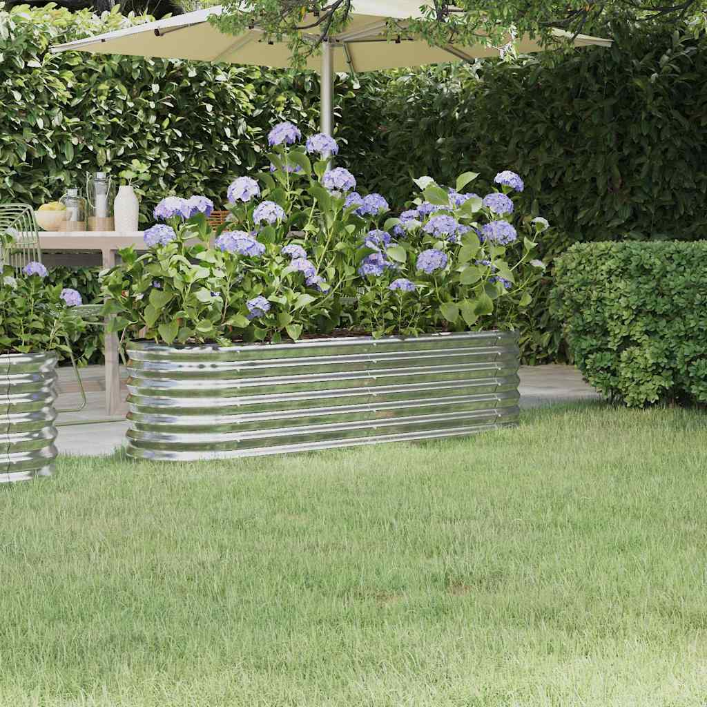 vidaXL Garden Raised Bed Galvanised Steel 152x40x36 cm Silver 1
