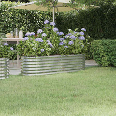 vidaXL Garden Raised Bed Galvanised Steel 152x40x36 cm Silver 1