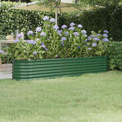 vidaXL Garden Raised Bed | Green | Powder-coated steel | 224x40x36 cm 1