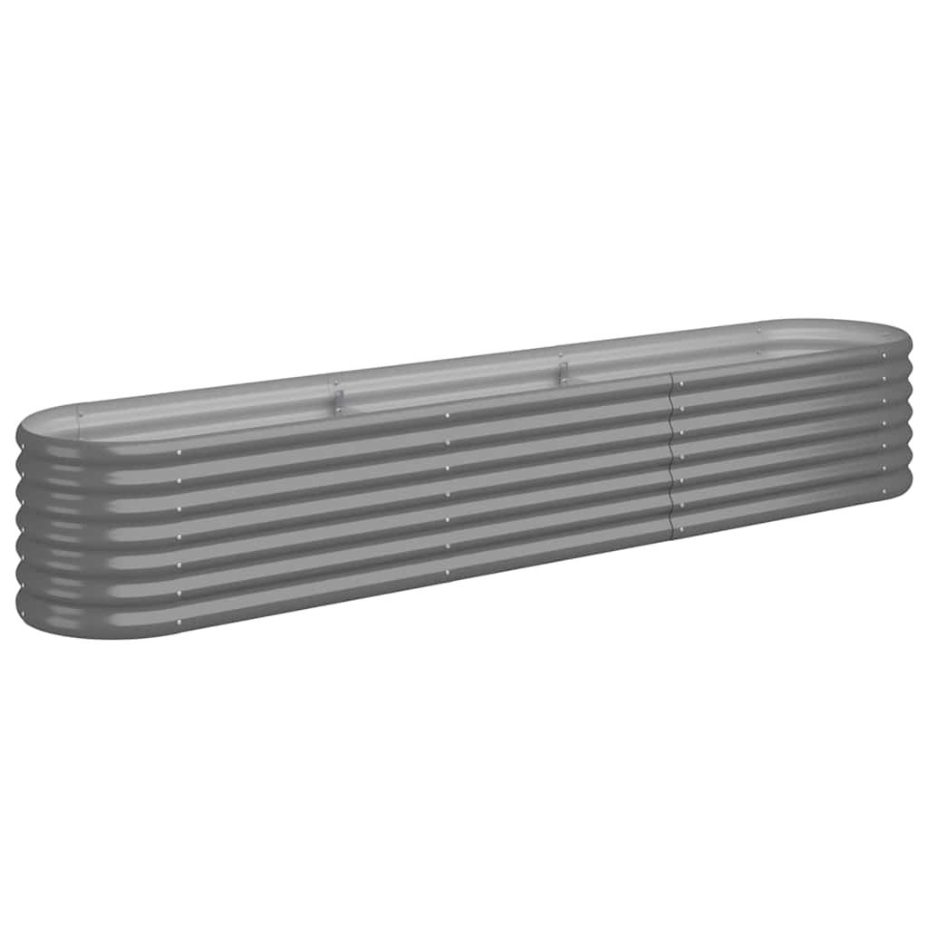 vidaXL Garden Raised Bed Galvanised Steel 224x40x36 cm Grey 2