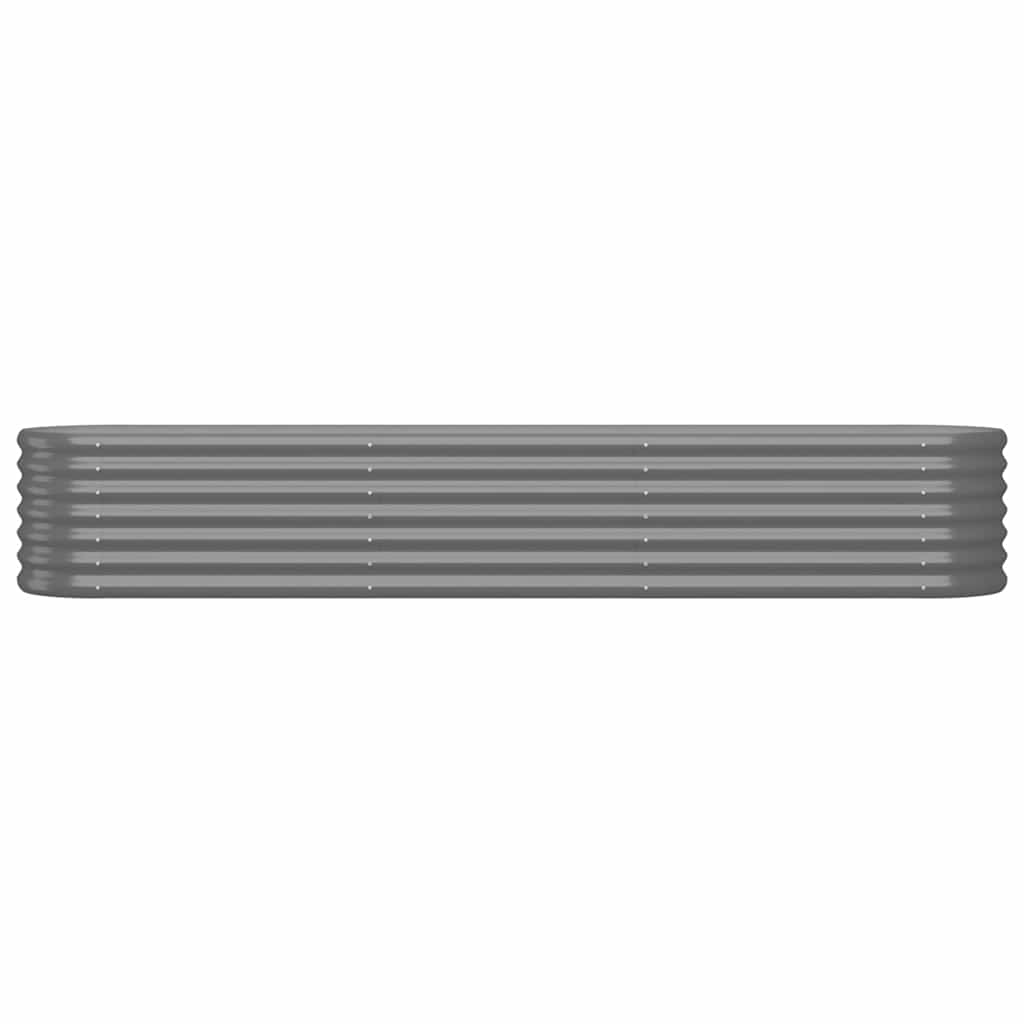 vidaXL Garden Raised Bed Galvanised Steel 224x40x36 cm Grey 3