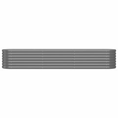 vidaXL Garden Raised Bed Galvanised Steel 224x40x36 cm Grey 3