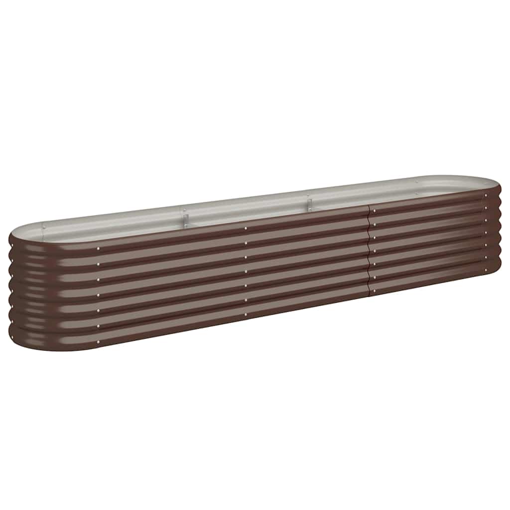 vidaXL Garden Raised Bed Galvanised Steel 224x40x36 cm Brown 2