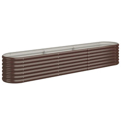 vidaXL Garden Raised Bed Galvanised Steel 224x40x36 cm Brown 2